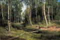 en el bosque de abedules 1883 paisaje clásico Ivan Ivanovich árboles